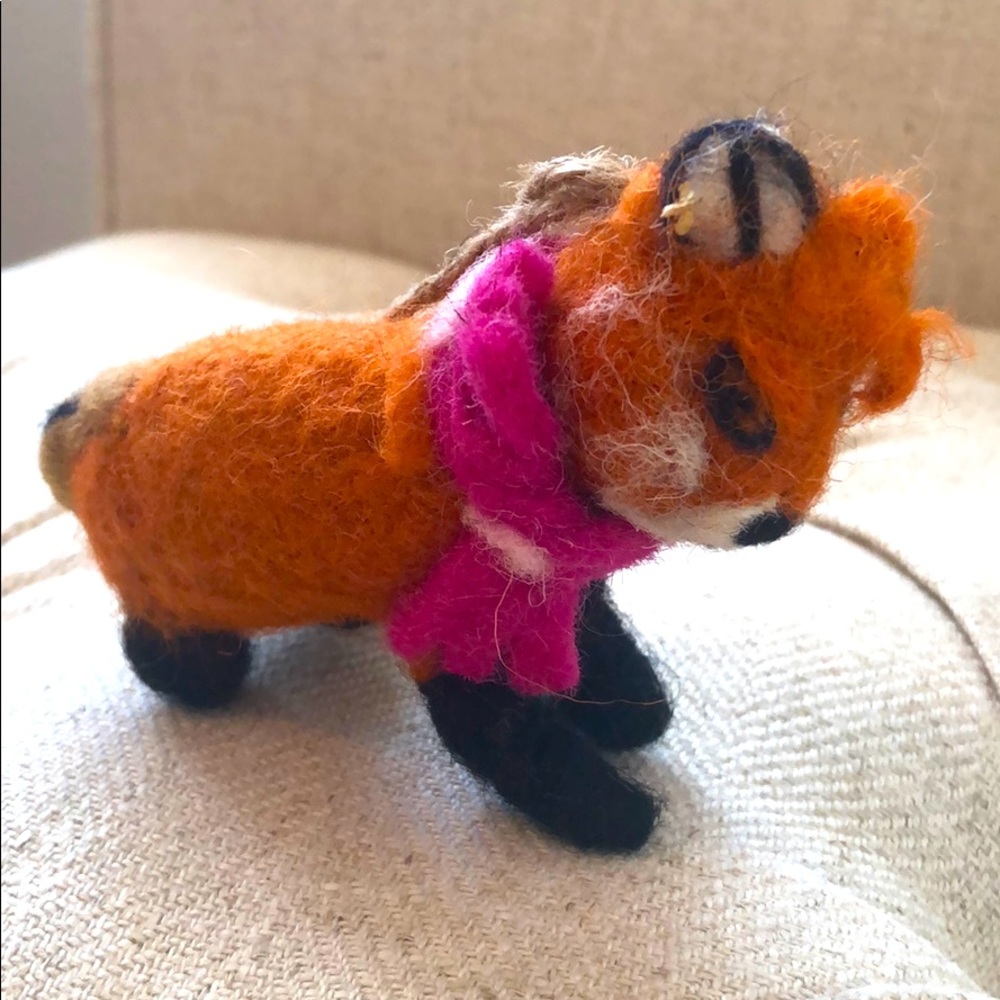 Fox Felted Tree hanging Decoration
